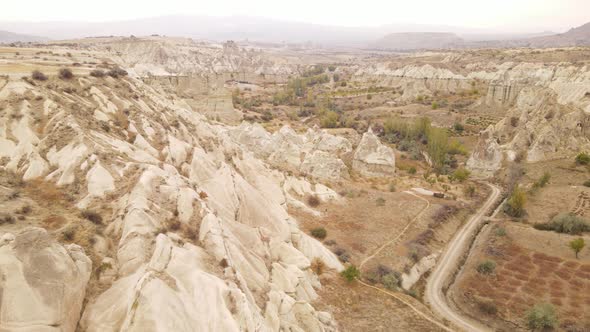 Cappadocia Landscape Aerial View. Turkey. Goreme National Park