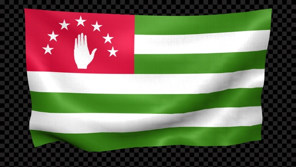 Abkhazia Flag Waving Looped