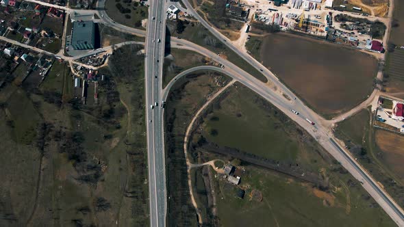 Aerial View of an Industrial Area Infrastructure on the Outskirts of the City