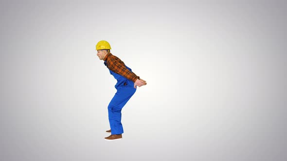 Construction Worker Making a Flip and Folds Hands Looking To Camera The Best Construction Concept on