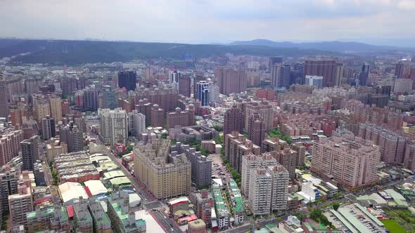 Aerial view of Taoyuan Downtown, Taiwan.