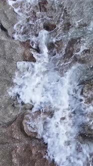 Sea Near the Coast  Closeup Aerial View of the Coastal Seascape