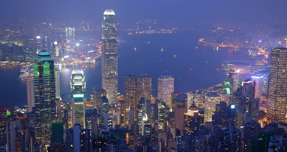 Hong Kong urban city at night