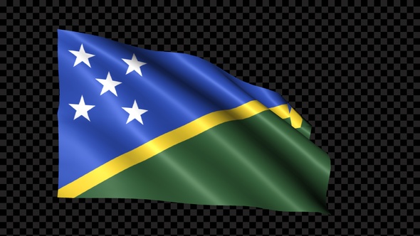 Solomon Islands Flag Blowing In The Wind