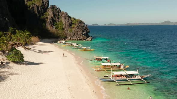 Seascape with Tropical Beach and Sea.