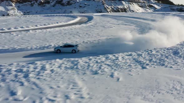 Ice Rally Racing in Winter