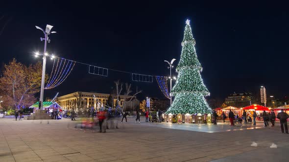 Christmas Tree on the Square in the City