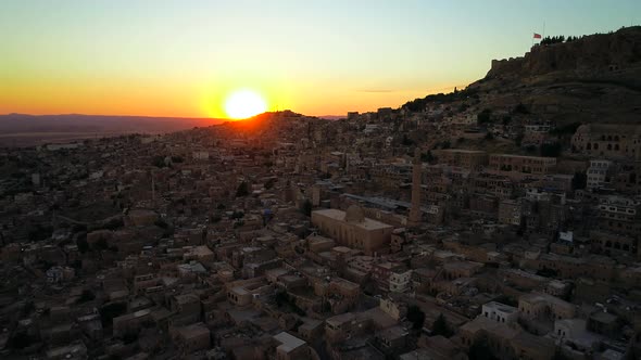 Sunset View Of Old Mardin City