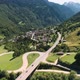 Aerial View of Cars Driving a Mountain Road Valley in Alps, Switzerland  - VideoHive Item for Sale