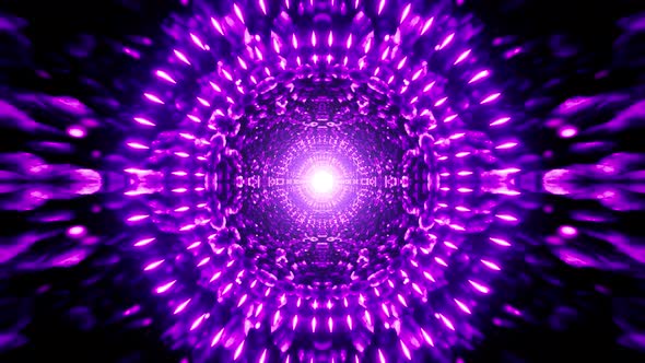 Flickering Circle Light Purple Color Symmetrical Art Background