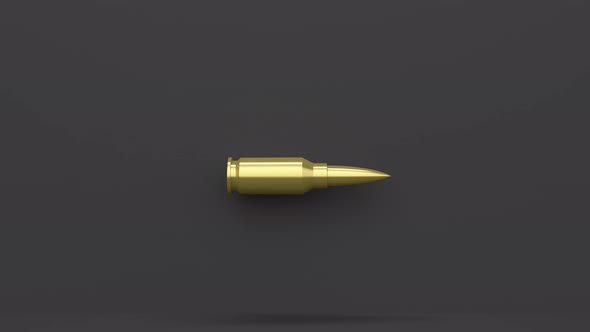 Black Studio Background with Flying Bullet