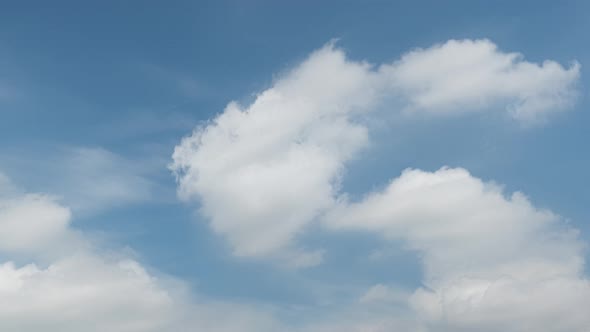 4K Sky Time lapse, Clear very nice soft blue sky, white rolling.