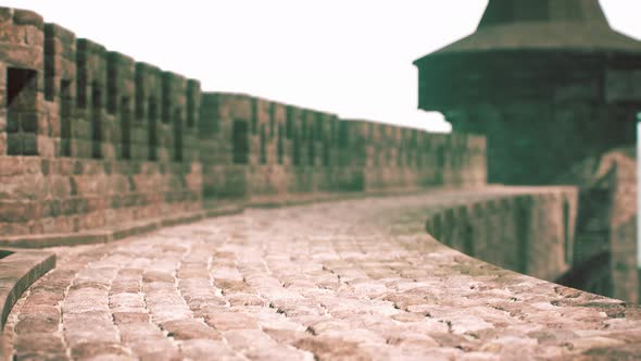 Old Castle Walls at the Sunset alt
