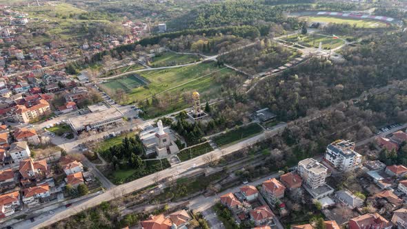 Air Hyperlapse Over The City Of Haskovo In Bulgaria