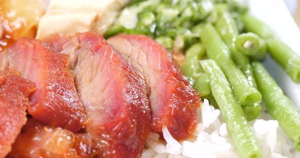 Chinese style BBQ pork rice