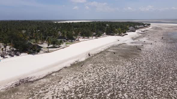 Ocean at Low Tide Near the Coast of Zanzibar Island Tanzania Slow Motion