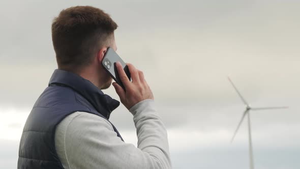 Engineer Reports About Functioning Wind Turbine on Phone