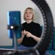 Woman Talking to Camera and Recording Video with Smartphone and Ring Light Lamp at Home Vlogger - VideoHive Item for Sale