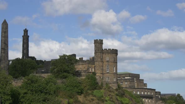 Monuments and buildings on Calton Hill in Edinburgh