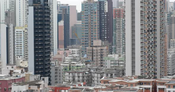 Hong Kong city with residential building