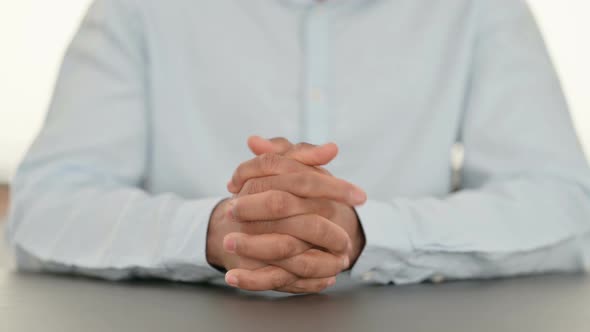 Hand Gesture of African Man Feeling Anxious Angry