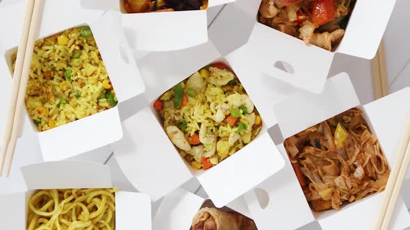 Asian Take Away or Delivery Food Concept