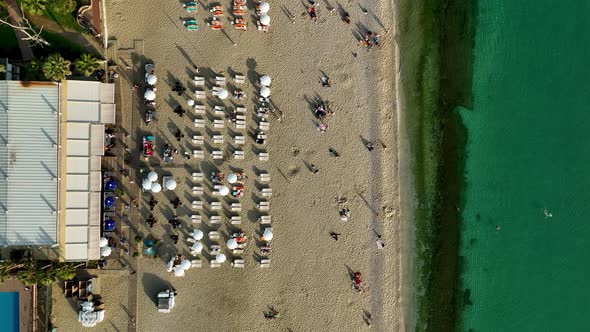 Beach Bar aerial view 4k