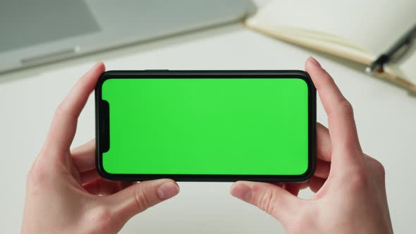 Smartphone with Chroma Key Closeup