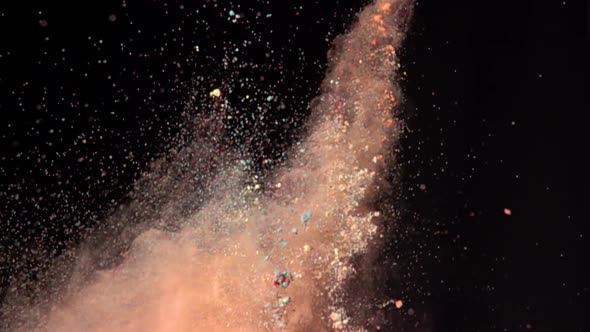 Colorful Powder Explosion in Slow Motion