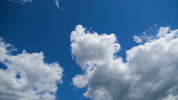 Clouds Move Smoothly in the Blue Sky. Timelapse