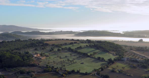 Beautiful Rural Landscape at Sunrise