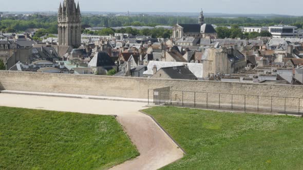 Calvados capital Caen in France cityscape 4K 3840X2160 UltraHD 30fps tilting footage - City of Caen 