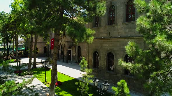 Historic High School And Garden Among Trees