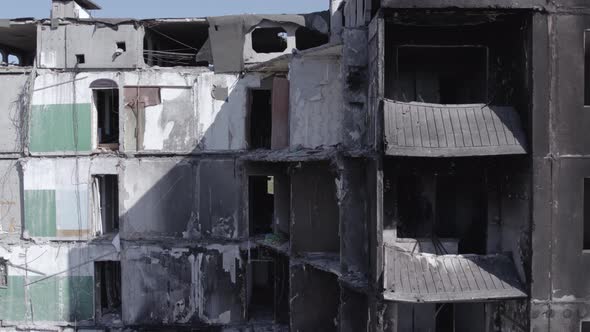 Borodyanka Ukraine  a Destroyed Building During the War Bucha District