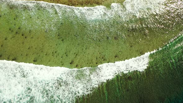 Aerial view landscape of tropical coastline beach holiday by aqua blue water with white sandy backgr