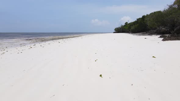 Empty Beach on Zanzibar Island Tanzania Slow Motion