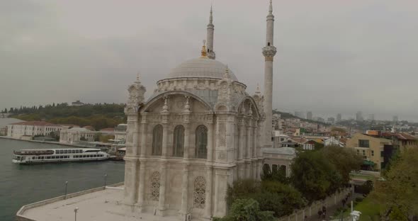 Istanbul Ortakoy Mosque And Bosphorus Aerial View 2