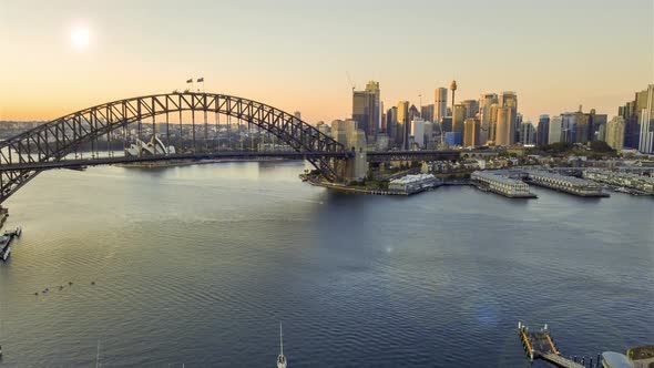 Sydney city skyline during sunrise