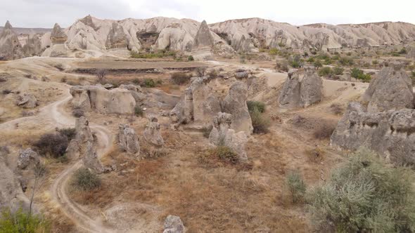 Cappadocia Landscape Aerial View. Turkey. Goreme National Park