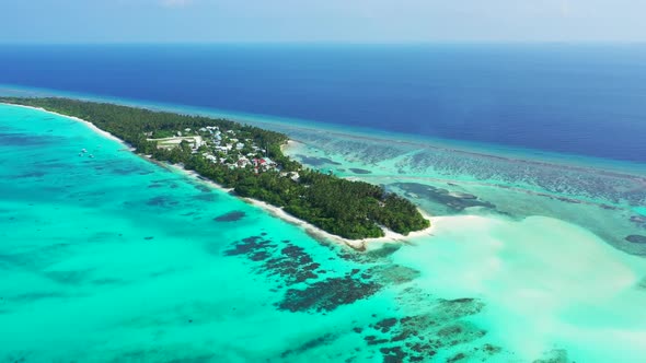 Aerial view sky of paradise bay beach voyage by aqua blue sea and white sand background of a dayout 