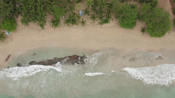 Drone view of Punta Uva beach in Costa Rica