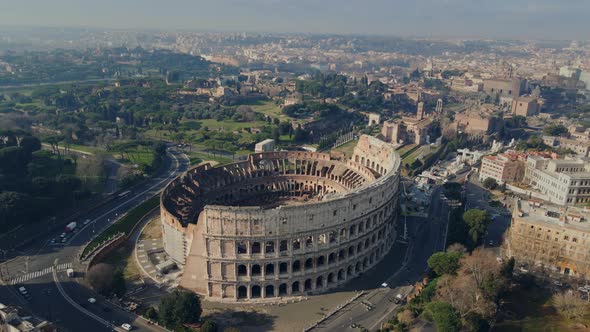 Colosseum stands majestically in Rome Centre City