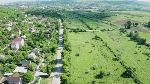 Flying Over a Beautiful Rural Residential Area