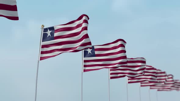 Liberia Row Of Flags 