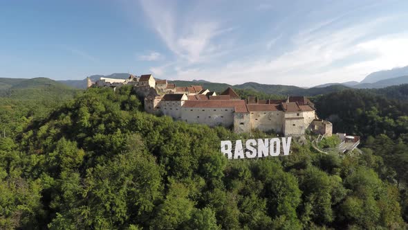 Aerial of Rasnov Citadel