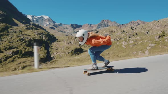 Cinematic downhill longboard session