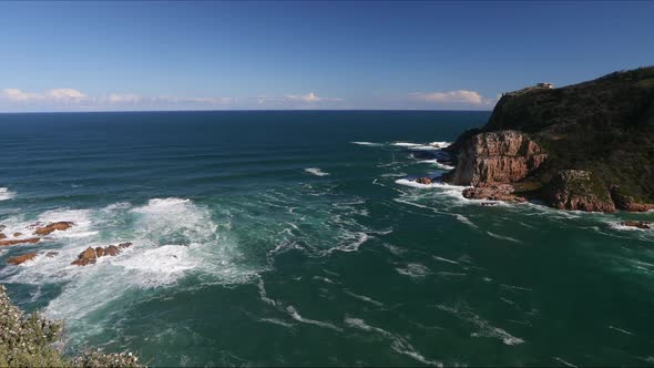 A beautiful summers day overlooking the Knysna Heads from a viewpoint of the Indian Ocean, Coney gle