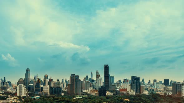 Time Lapse Cityscape and Highrise Buildings in Metropolis City Center