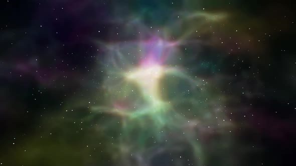 Space Colorful Nebula Star Field Travel Motion Background