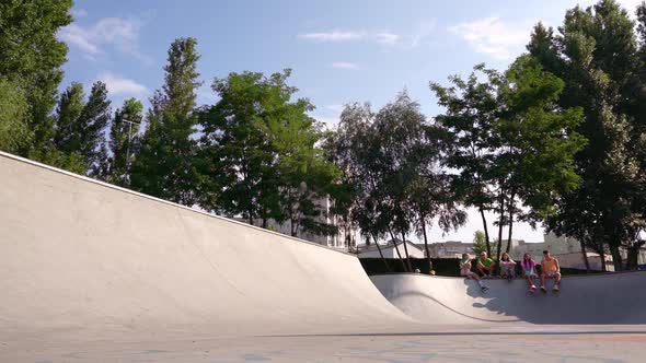 Skaters at the skatepark